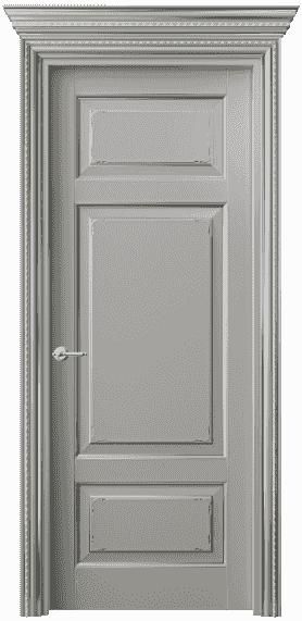 Дверь межкомнатная 6221 БНСРС. Цвет Бук нейтральный серый с серебром. Материал  Массив бука эмаль с патиной. Коллекция Royal. Картинка.