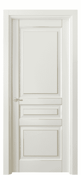Дверь межкомнатная 0711 БЖМП. Цвет Бук жемчужный с позолотой. Материал  Массив бука эмаль с патиной. Коллекция Lignum. Картинка.