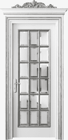 Дверь межкомнатная 6510 ББЛСА САТ Ф. Цвет Бук белоснежный серебряный антик. Материал Гладкая Эмаль с Эффектами (Серебро). Коллекция Imperial. Картинка.