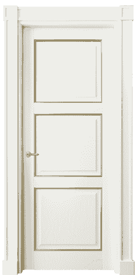 Дверь межкомнатная 6309 БЖМП. Цвет Бук жемчужный с позолотой. Материал  Массив бука эмаль с патиной. Коллекция Toscana Plano. Картинка.