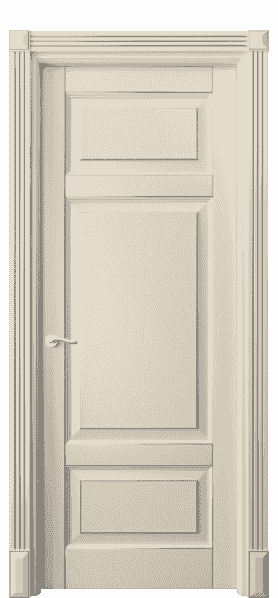 Дверь межкомнатная 0721 БМЦС. Цвет Бук марципановый с серебром. Материал  Массив бука эмаль с патиной. Коллекция Lignum. Картинка.