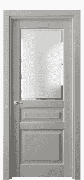 Дверь межкомнатная 0710 БНСРП САТ-Ф. Цвет Бук нейтральный серый позолота. Материал  Массив бука эмаль с патиной. Коллекция Lignum. Картинка.