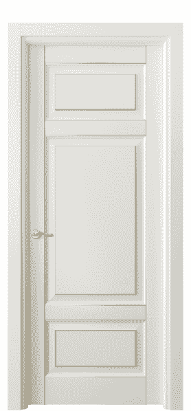 Дверь межкомнатная 0721 БЖМП. Цвет Бук жемчужный позолота. Материал  Массив бука эмаль с патиной. Коллекция Lignum. Картинка.