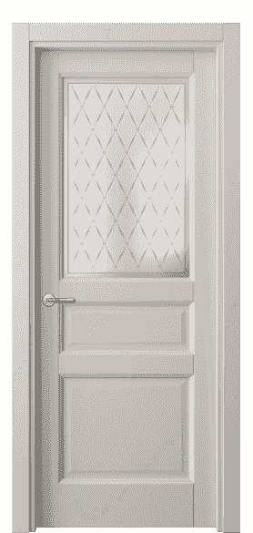 Дверь межкомнатная 1432 СТСС Стекло Шато. Цвет Софт-тач светло-серый. Материал Полипропилен. Коллекция Galant. Картинка.