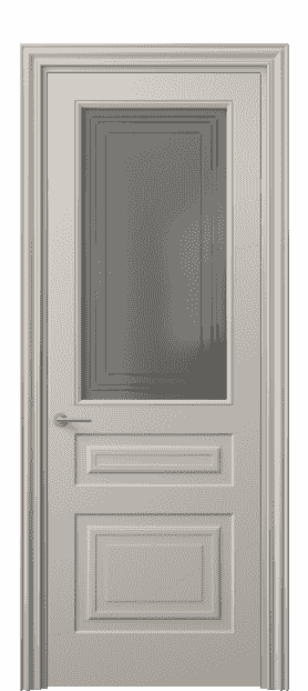 Дверь межкомнатная 8412 МСБЖ Серый сатин с гравировкой. Цвет Матовый светло-бежевый. Материал Гладкая эмаль. Коллекция Mascot. Картинка.