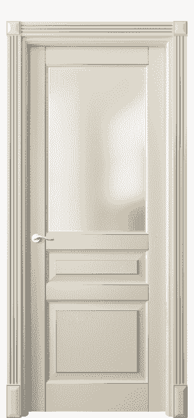 Дверь межкомнатная 0710 БМЦС САТ. Цвет Бук марципановый с серебром. Материал  Массив бука эмаль с патиной. Коллекция Lignum. Картинка.