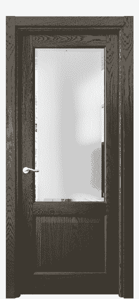Дверь межкомнатная 0740 ДСЕ.Б Сатинированное стекло с фацетом. Цвет Дуб серый брашированный. Материал Массив дуба брашированный. Коллекция Lignum. Картинка.