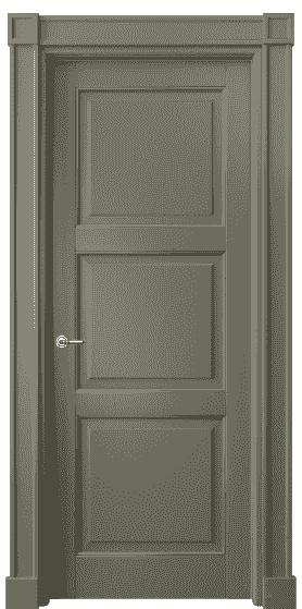 Дверь межкомнатная 6309 БОТП. Цвет Бук оливковый тёмный с позолотой. Материал  Массив бука эмаль с патиной. Коллекция Toscana Plano. Картинка.