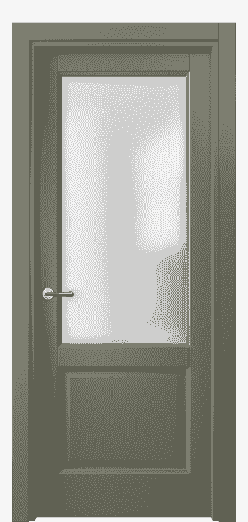Дверь межкомнатная 1422 МОТ САТ. Цвет Матовый оливковый тёмный. Материал Гладкая эмаль. Коллекция Galant. Картинка.