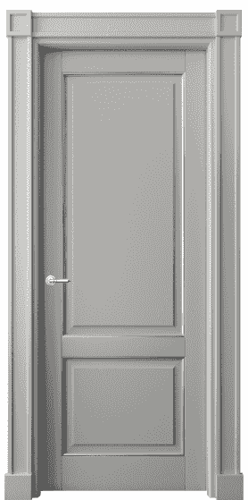 Дверь межкомнатная 6303 БНСРС. Цвет Бук нейтральный серый серебро. Материал  Массив бука эмаль с патиной. Коллекция Toscana Plano. Картинка.