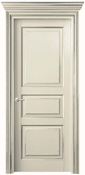 Дверь межкомнатная 6231 БМЦС. Цвет Бук марципановый серебро. Материал  Массив бука эмаль с патиной. Коллекция Royal. Картинка.