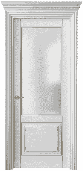 Дверь межкомнатная 6212 ББЛП САТ. Цвет Бук белоснежный с позолотой. Материал  Массив бука эмаль с патиной. Коллекция Royal. Картинка.