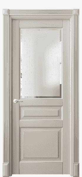 Дверь межкомнатная 0710 БСБЖС САТ-Ф. Цвет Бук светло-бежевый серебряный антик. Материал  Массив бука эмаль с патиной. Коллекция Lignum. Картинка.