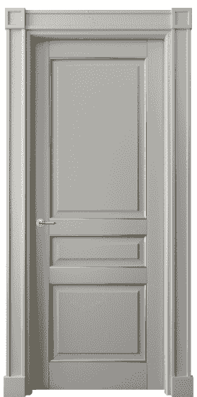Дверь межкомнатная 6305 БНСРП. Цвет Бук нейтральный серый позолота. Материал  Массив бука эмаль с патиной. Коллекция Toscana Plano. Картинка.