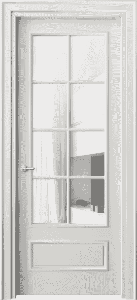 Дверь межкомнатная 8112 МСР Прозрачное стекло. Цвет Матовый серый. Материал Гладкая эмаль. Коллекция Paris. Картинка.