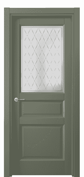 Дверь межкомнатная 1432 СТОВ Стекло Шато. Цвет Софт-тач оливковый. Материал Полипропилен. Коллекция Galant. Картинка.