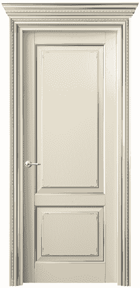 Дверь межкомнатная 6211 БМЦС. Цвет Бук марципановый серебро. Материал  Массив бука эмаль с патиной. Коллекция Royal. Картинка.