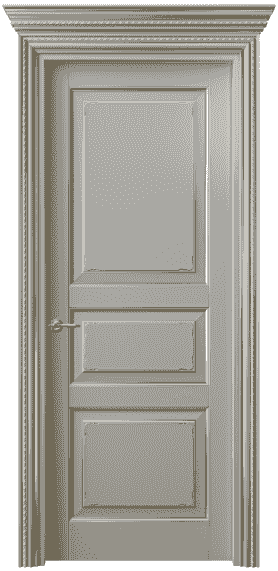 Дверь межкомнатная 6231 БНСРП. Цвет Бук нейтральный серый позолота. Материал  Массив бука эмаль с патиной. Коллекция Royal. Картинка.