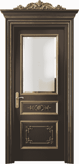 Дверь межкомнатная 6502 БАНЗА САТ Ф. Цвет Бук антрацит золотой антик. Материал Гладкая Эмаль с Эффектами (Золото). Коллекция Imperial. Картинка.