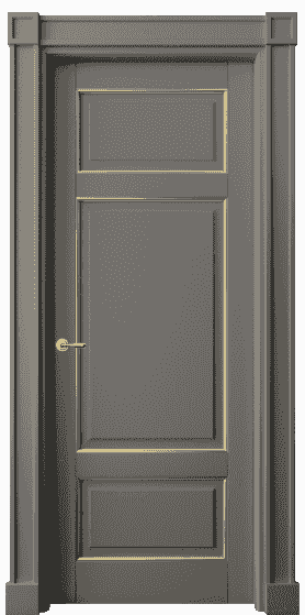 Дверь межкомнатная 6307 БКЛСП. Цвет Бук классический серый с позолотой. Материал  Массив бука эмаль с патиной. Коллекция Toscana Plano. Картинка.