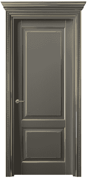 Дверь межкомнатная 6211 БКЛСП. Цвет Бук классический серый позолота. Материал  Массив бука эмаль с патиной. Коллекция Royal. Картинка.