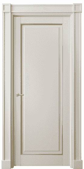 Дверь межкомнатная 6301 БОСП. Цвет Бук облачный серый с позолотой. Материал  Массив бука эмаль с патиной. Коллекция Toscana Plano. Картинка.
