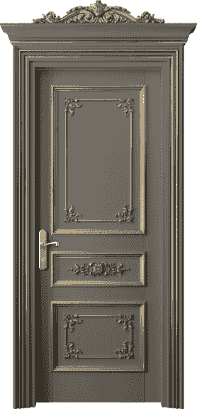 Дверь межкомнатная 6503 БКЛСПА. Цвет Бук классический серый золотой антик. Материал Массив бука эмаль с патиной золото античное. Коллекция Imperial. Картинка.