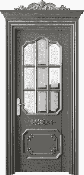 Дверь межкомнатная 6612 БКЛССА САТ-Ф. Цвет Бук классический серый серебряный антик. Материал Массив бука эмаль с патиной серебро античное. Коллекция Imperial. Картинка.