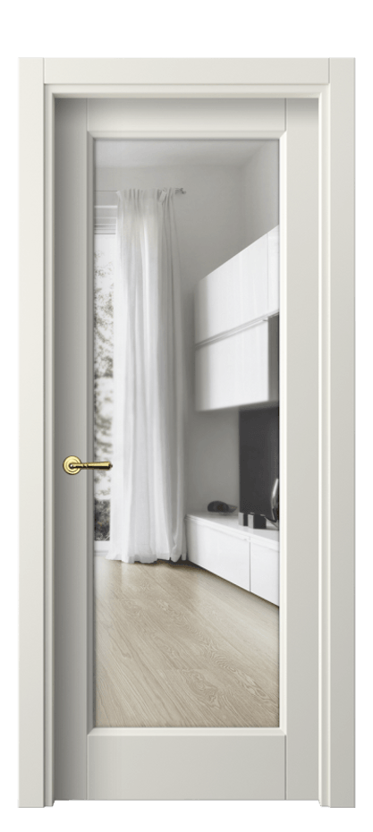 Межкомнатная дверь Galant 1402 Матовый жемчужный Прозрачное стекло Цена 52399 ₽ | Volhovec