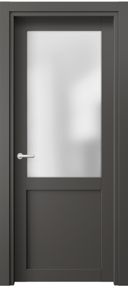 Межкомнатная дверь Нео 2122 ПЭТ графитовый Сатинированное стекло Цена 25749 ₽ | Volhovec