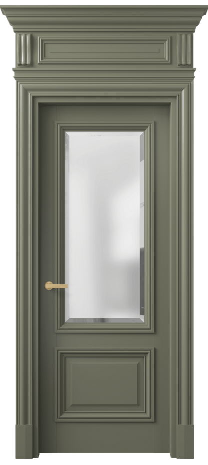 Межкомнатная дверь Antique 7302 Бук оливковый тёмный Сатинированное стекло с фацетом Цена 164609 ₽ | Volhovec