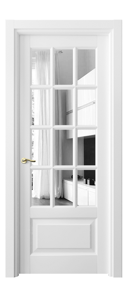 Межкомнатная дверь Лигнум 0728 Матовый белоснежный Двустороннее зеркало, триплекс Цена 118299 ₽ | Volhovec