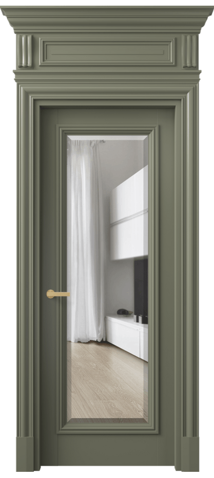 Межкомнатная дверь Antique 7300 Бук оливковый тёмный Прозрачное стекло с фацетом Цена 164609 ₽ | Volhovec