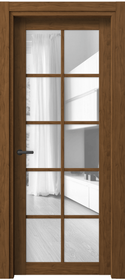 Межкомнатная дверь Neo 2106 Лесной орех Прозрачное стекло, триплекс Цена 38699 ₽ | Volhovec
