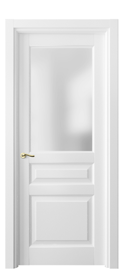 Межкомнатная дверь Лигнум 0710 Матовый белоснежный Сатинированное стекло Цена 103199 ₽ | Volhovec