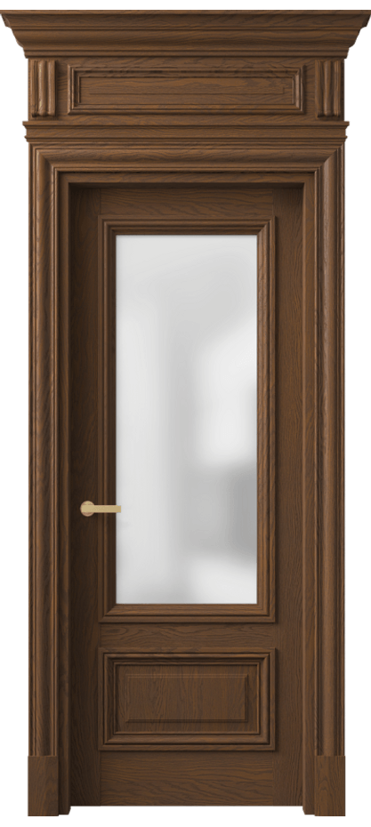 Межкомнатная дверь Антик 7306 Дуб каштановый матовый Сатинированное стекло Цена 271289 ₽ | Volhovec