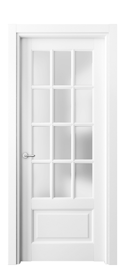Межкомнатная дверь Тоскана Грильято 6313 Матовый белоснежный Сатинированное стекло Цена 111899 ₽ | Volhovec