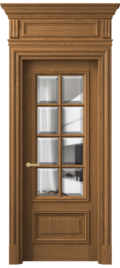 Межкомнатная дверь Антик 7316 Дуб пряный матовый Прозрачное стекло с фацетом Цена 294149 ₽ | Volhovec