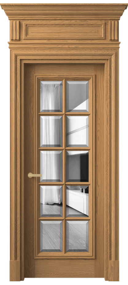 Межкомнатная дверь Antique 7310 Дуб пшеничный матовый Двустороннее зеркало с фацетом, триплекс Цена 287749 ₽ | Volhovec
