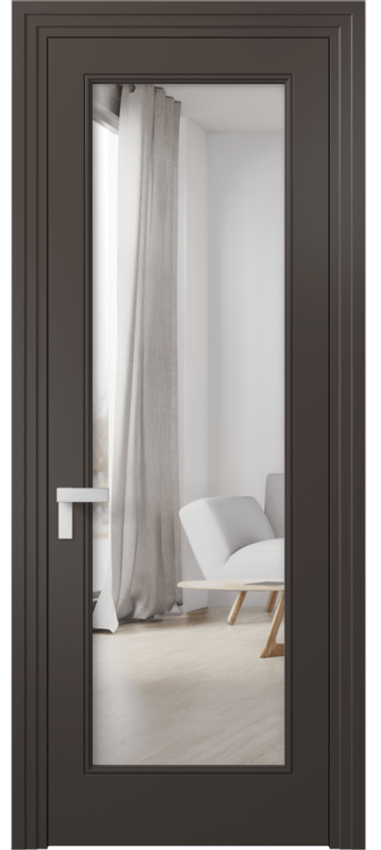 Межкомнатная дверь Rocca 8300 Матовый антрацит Двустороннее зеркало, триплекс Цена 84899 ₽ | Volhovec