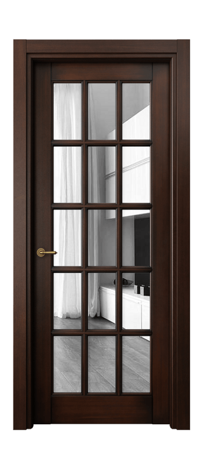 Межкомнатная дверь Toscana Grigliato 6311 Бук тёмный с патиной Двустороннее зеркало, триплекс, 6 мм Цена 128199 ₽ | Volhovec