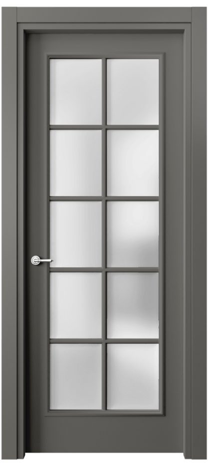 Межкомнатная дверь Paris 8102 Матовый классический серый Сатинированное стекло Цена 72399 ₽| Volhovec