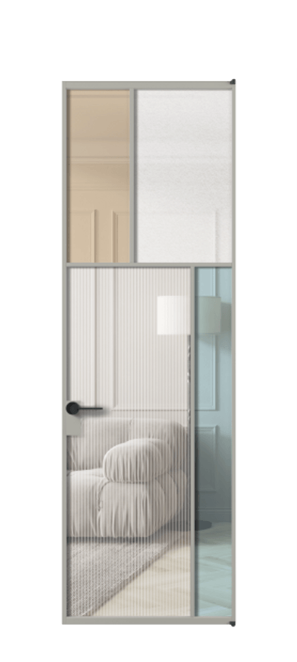 Межкомнатная дверь Mosaic АЛПЛ041.23 Алюминий нейтральный серый Комбинация стекол Группы 1 и Группы 3 Цена 166090 ₽ | Volhovec