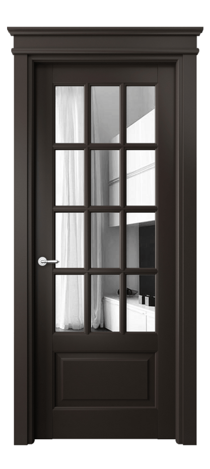 Дверь межкомнатная Тоскана Грильято 6313 Матовый антрацит Двустороннее зеркало, триплекс Капитель прямая Гладкий наличник МАН Цена 135819 ₽ Наличники уже входят в базовый комплект. Фабрика дверей Волховец 8 (800) 551 43 19 Межкомнатная дверь Тоскана Грильято 6313 Матовый антрацит Двустороннее зеркало, триплекс Цена 135819 ₽ | Volhovec