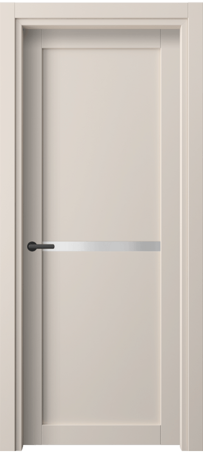 Межкомнатная дверь Нео 2112 ПЭТ пудровый бежевый Сатинированное стекло Цена 30499 ₽ | Volhovec