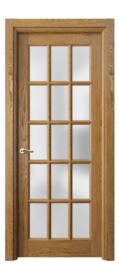 Межкомнатная дверь Lignum 0708 Дуб медовый брашированный Сатинированное стекло Цена 173299 ₽ | Volhovec