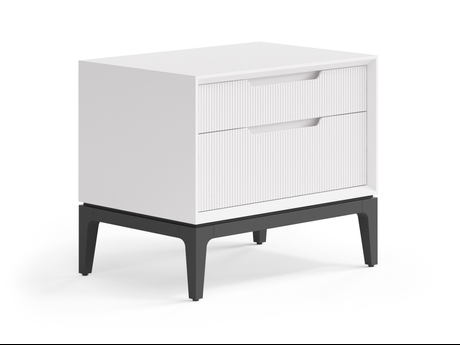 Мебель Тумба прикроватная Velvet 2 ящика. Цвет Матовый пудровый белый. Материал Гладкая эмаль. Коллекция Тумба прикроватная Velvet 2 ящика. Картинка.