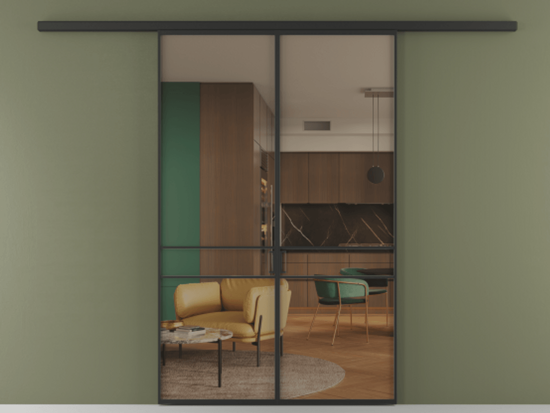 Перегородка Formato вдоль стены двустворчатая #VENDORCODE# #FURNISH# #GLASS# Цена #PRICE# #CURRENCY# | Volhovec