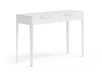 Мебель Консоль Piega 2 ящика. Цвет Матовый белоснежный. Материал Гладкая эмаль. Коллекция Консоль Piega 2 ящика. Картинка.