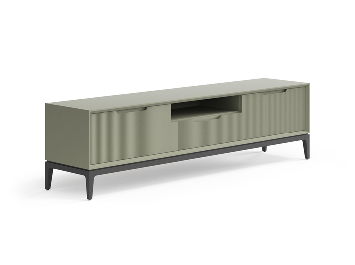 Мебель ТВ тумба Velvet. Цвет Матовый оливковый тёмный. Материал Гладкая эмаль. Коллекция ТВ тумба Velvet. Картинка.